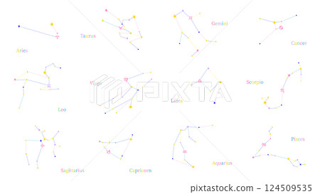 12 星座的向量插圖 124509535