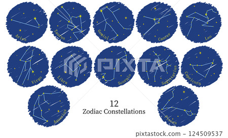 Vector illustration of the 12 constellations 124509537