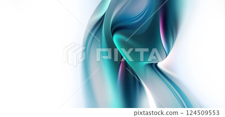 This artwork features a flowing design of blue and turquoise colors that blend seamlessly, creating an ethereal and calming background suitable for various uses. 124509553