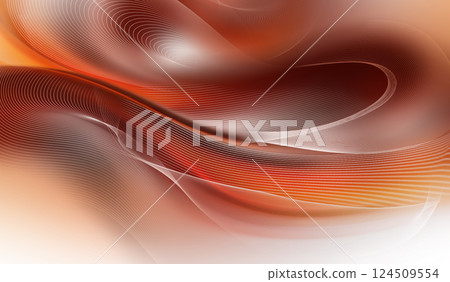 Soft curves and wavy lines blend in warm hues of orange and cream, creating an inviting and tranquil atmosphere perfect for various creative projects. 124509554