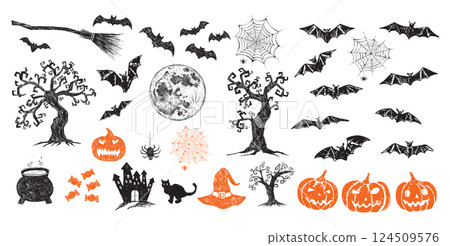 halloween, icon, vector 124509576