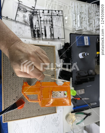 Making a plastic model of a mobile sales vehicle 124509609