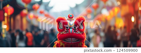 Chinese New Year Festival with Traditional Lion Dance 124509900