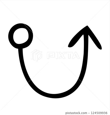 Doodle up arrow symbol hand drawn with thin line Doodle up arrow symbol hand drawn with thin line 124509936