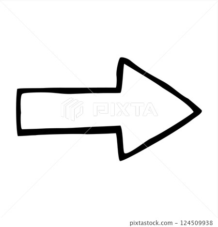 Doodle up arrow symbol hand drawn with thin line Doodle up arrow symbol hand drawn with thin line 124509938