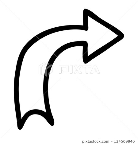 Doodle up arrow symbol hand drawn with thin line Doodle up arrow symbol hand drawn with thin line 124509940
