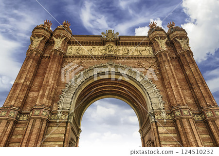 Arc de Triomf, iconic triumphal arc in Barcelona, Catalonia, Spain Arc de Triomf, iconic triumphal arc in Barcelona, Catalonia, Spain 124510232