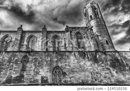 Medieval walls in Placa del Rei, Barcelona, Catalonia, Spain Medieval walls in Placa del Rei, Barcelona, Catalonia, Spain 124510238
