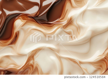 Elegant wavy brown cream background. 124510584