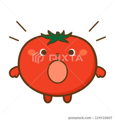 Surprised Tomato Character 124510607