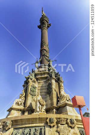 Columbus monument in Barcelona, Catalonia, Spain 124511059