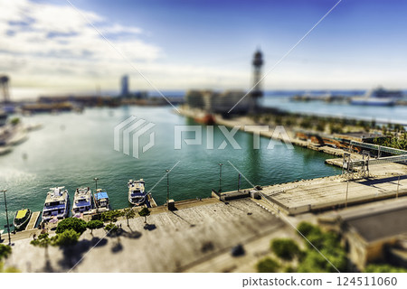 Aerial view of Port Vell, Barcelona, Catalonia, Spain Aerial view of Port Vell, Barcelona, Catalonia, Spain 124511060