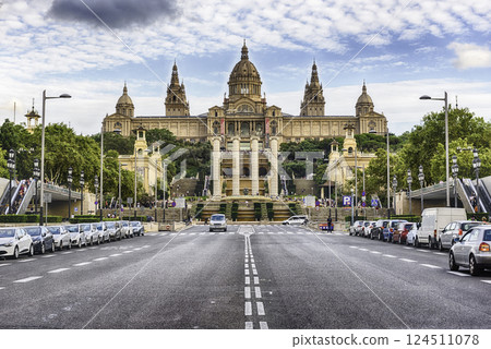 Facade of National Art Museum of Catalonia, Barcelona, Catalonia, Spain 124511078
