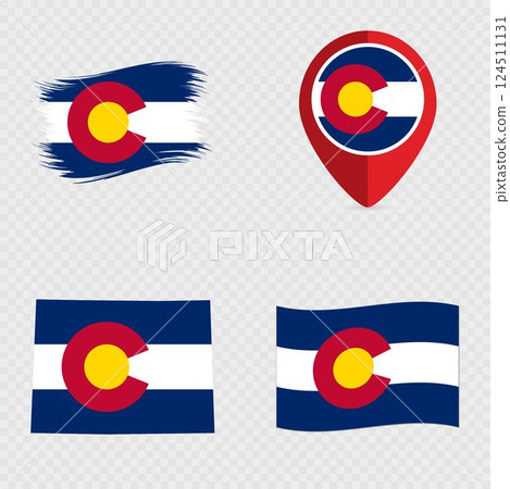Colorado State Flag Icon Set. Colorado State Flag Icon Set. 124511131