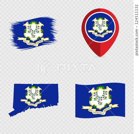 Connecticut State Flag Icon Set. Connecticut State Flag Icon Set. 124511132