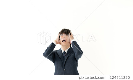 抱著頭的商務男人 124511230