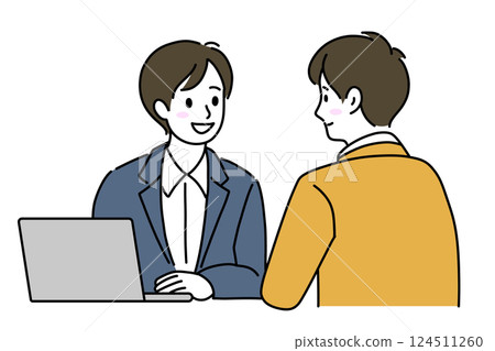 Illustration of businessmen having a meeting Illustration of businessmen having a meeting 124511260