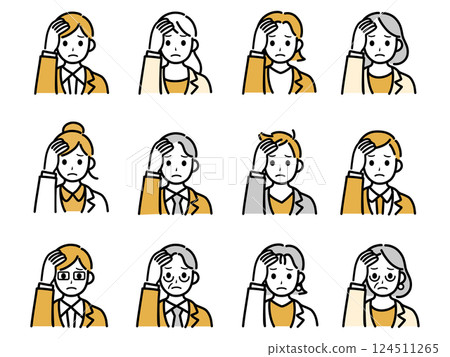 穿著西裝的辦公室職員因頭痛或頭暈而抱住頭 124511265