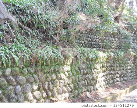 Cobblestone stone wall Cobblestone stone wall 124511279