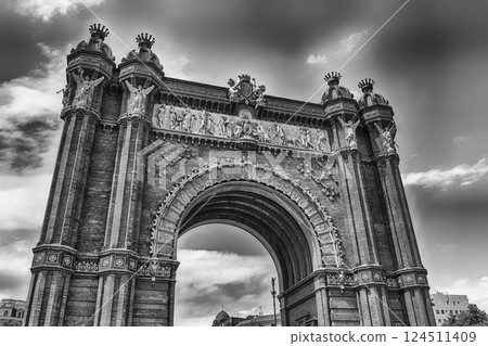 Arc de Triomf, iconic triumphal arc in Barcelona, Catalonia, Spain 124511409
