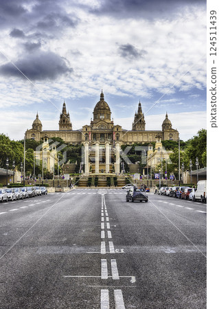 Facade of National Art Museum of Catalonia, Barcelona, Catalonia, Spain 124511439