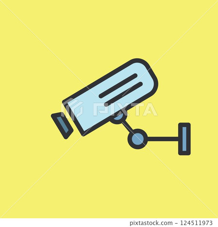 CCTV icon video surveillance made flat color style 124511973