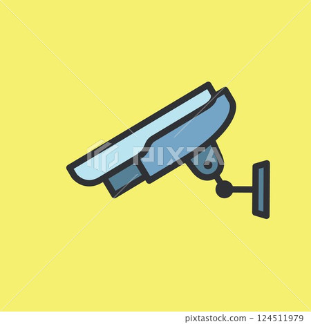 CCTV icon video surveillance made flat color style CCTV icon video surveillance made flat color style 124511979