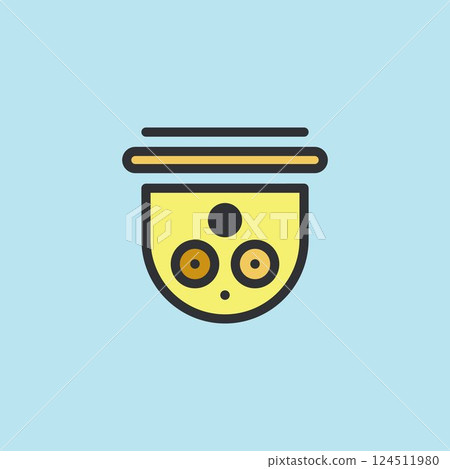 CCTV icon video surveillance made flat color style 124511980