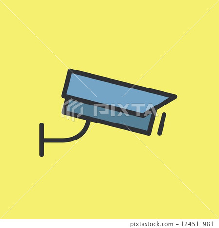 CCTV icon video surveillance made flat color style 124511981