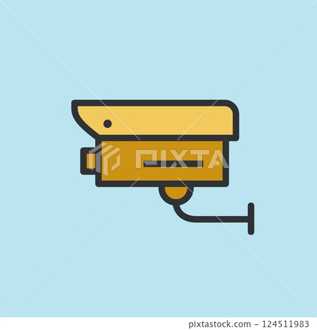 CCTV icon video surveillance made flat color style CCTV icon video surveillance made flat color style 124511983