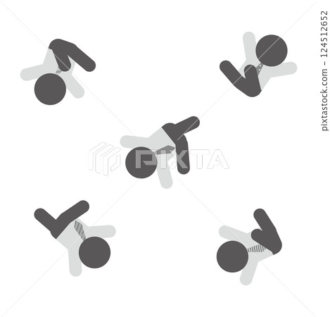 Pictogram material of a falling businessman 124512652