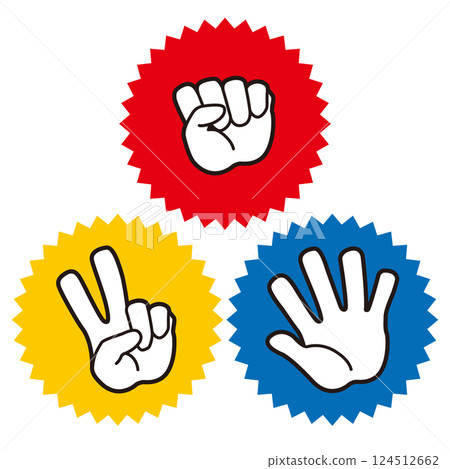 Rock Paper Scissors Set with Background Left Hand ver. 124512662