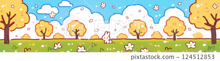 Autumnal tree scenery banner, material, banner material, scenery, event 124512853