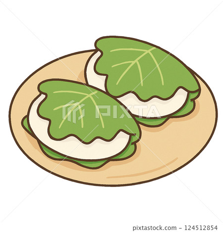 Kashiwamochi illustration, simple, material, no background, icon, Children's Day 124512854