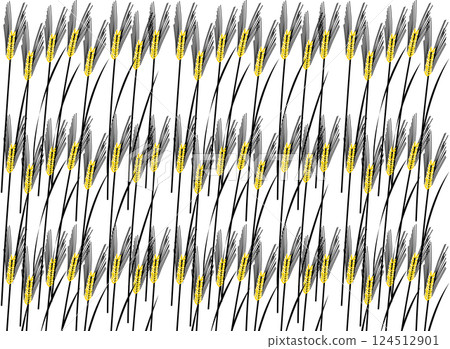 麥穗圖案 3 黑白，金色點綴 124512901