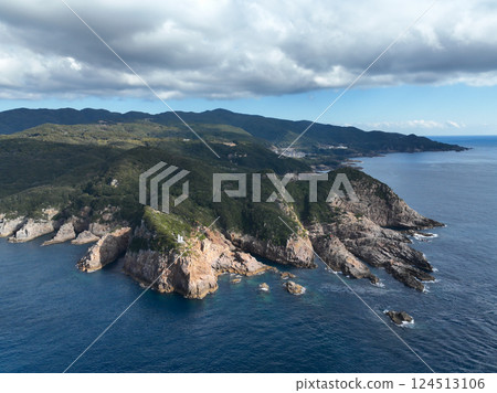 Scenery around Shirabae Lighthouse, Tosashimizu City, Kochi Prefecture 124513106
