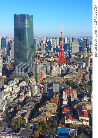 Scenery of Azabudai Hills Mori JP Tower and Tokyo Tower, Minato-ku, Tokyo Scenery of Azabudai Hills Mori JP Tower and Tokyo Tower, Minato-ku, Tokyo 124513257
