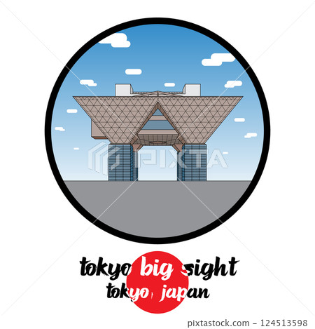 Circle Icon Tokyo Big Sight. Vector illustration 124513598