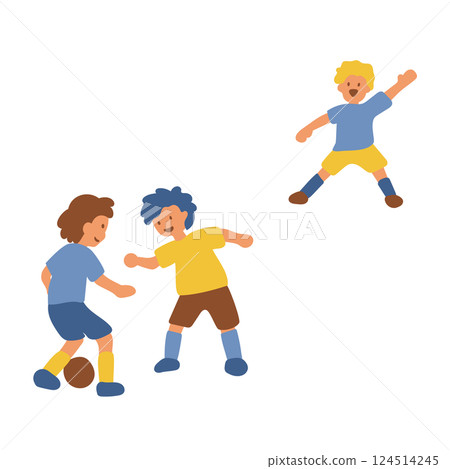 孩子們踢足球的簡單例子 124514245