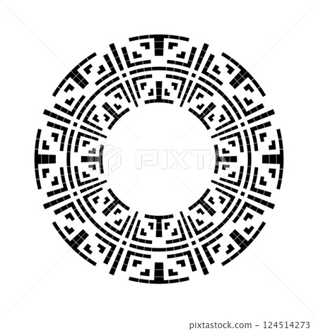 Abstract Radial Geometric Circle Pattern. 124514273