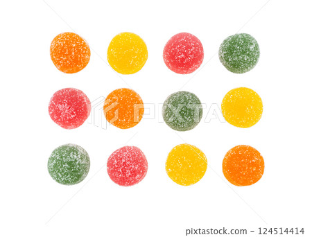 Jelly candy or marmalade candy on white Jelly candy or marmalade candy on white 124514414