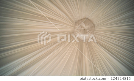 Flowing white fabric elegantly drapes from a central point, creating a mesmerizing pattern perfect for wedding decor Flowing white fabric elegantly drapes from a central point, creating a mesmerizing pattern perfect for wedding decor 124514815