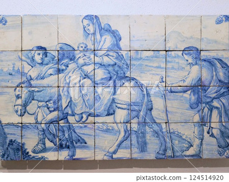 古老的葡萄牙瓷磚:基督的誕生 古老的葡萄牙瓷磚:基督的誕生 124514920