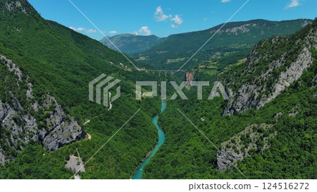 Tara River canyon and mountains 124516272