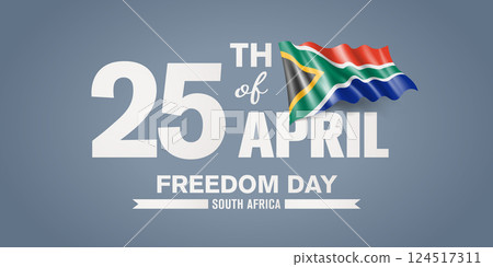South Africa happy freedom day greeting card, banner with template text vector illustration 124517311