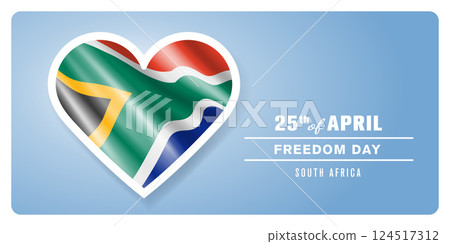 South Africa happy freedom day greeting card, banner vector illustration 124517312