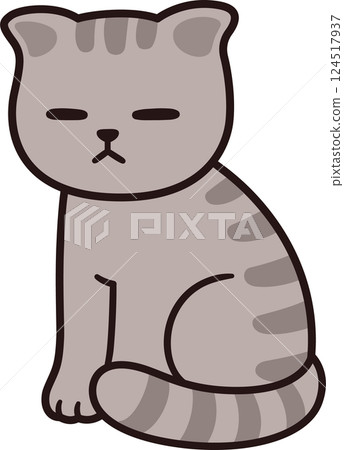 Cute cartoon sleepy cat drawing Cute cartoon sleepy cat drawing 124517937