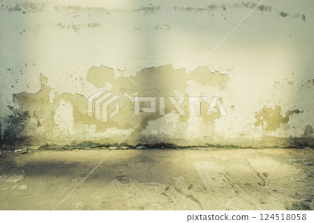 dirty grunge old concrete peeling paint wall texture pattern construction architecture background 124518058