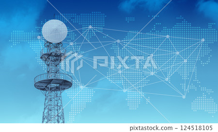 Internet communication world wide, Radio Signal Tower connection network, Digital data broadband. Internet communication world wide, Radio Signal Tower connection network, Digital data broadband. 124518105