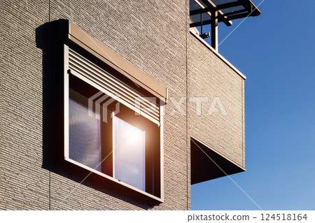 Japan Windows, Home window house in the city building with safety glass Japan Windows, Home window house in the city building with safety glass 124518164
